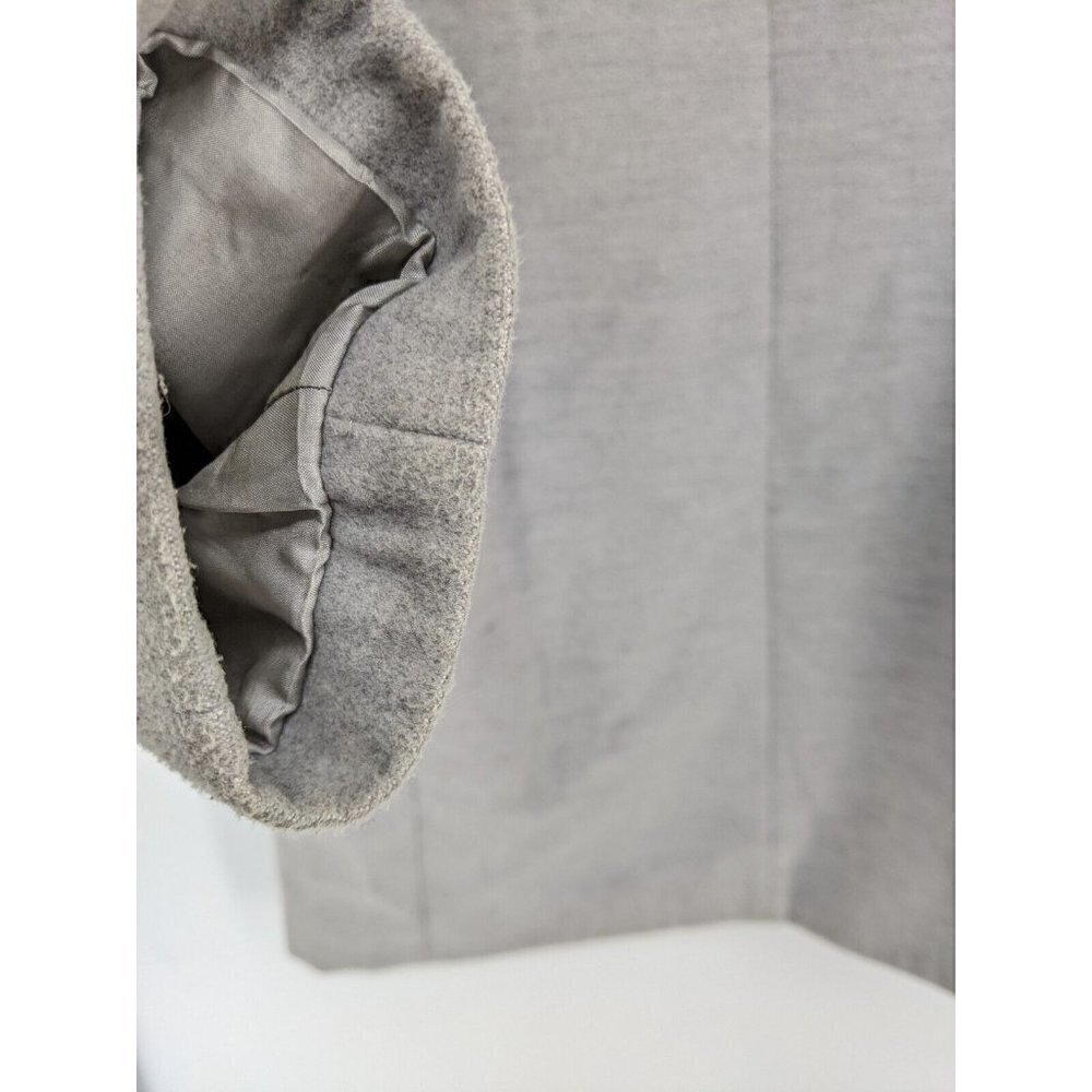 ASOS Hooded Long Coat Zip Front Gray Lined Pockets Women's Sz 10 - Picture 6 of 12